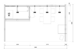 NALO Reihenstand YONA 3x5m Grundriss